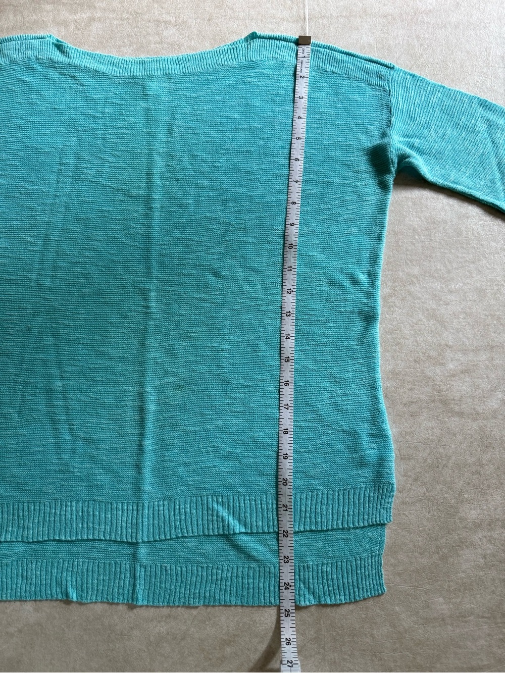 Eileen Fisher Turquoise Scoop Neck Knit Sweater - Picture 8 of 10